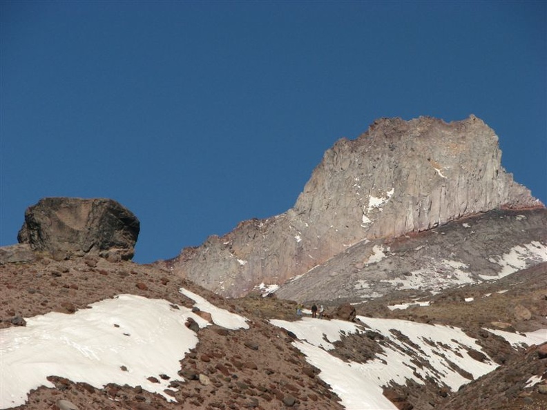 Illumination Rock juts out from the northwest slope of Mt. Hood. This base of this can be a good alternate hike destination.