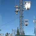 At the summit of Mt. Defiance are several radio towers. Here is a worker doing maintenance on one of the dishes.