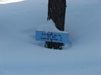 Winter storms can pile snow to surprising depths around Mt. Hood. One more good snowstorm will cover this sign, making routefinding more difficult.