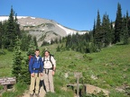 Starting out at Sunrise Camp with Zach and Drew in the picture. Burroughs Mountain is in the background.