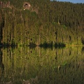 Lake James and the Natural Bridge above the lake along the Northern Loop Trail at Mt. Rainier National Park.