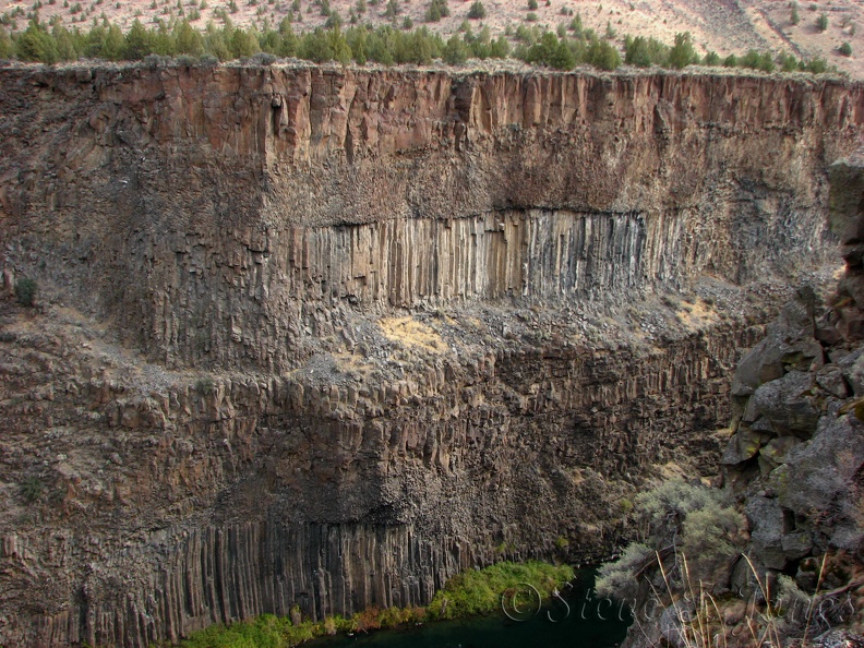 There is a lot of columnar basalt along this hike. The columns are hundreds of feet tall.