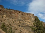 Columnar basalt forms high cliffs along part of the Otter Bench Trail.