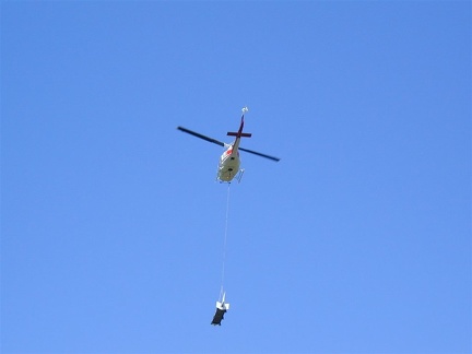 We spotted a helicopter carrying water to fight a nearby fire. Luckily the fire never came close to us but it did cause portions of the PCT to be closed.