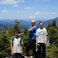 The three Boy Scouts along on the trip pose near Park Butte, just north of Jefferson Park.