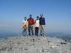 I used the self-timer on the camera to take this picture of us on the slopes of Mt. Jefferson. The haze in the distance is from distant forest fires.
