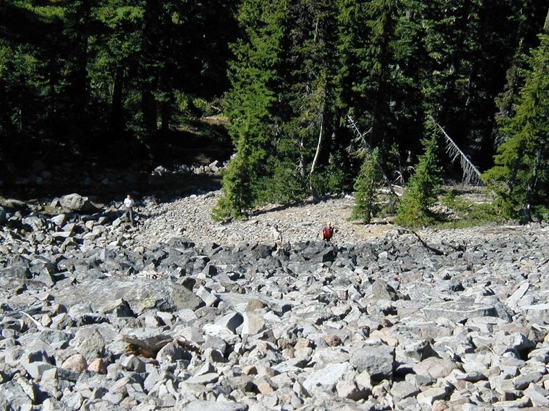 We climbed up one of the scree slopes along the Whitewater Trail for exercise and a better view of Mt. Jefferson.