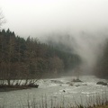 Full rivers make themselves a new path.  Here the Elwha has expanded due to the snow melt.