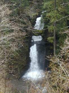 Curly Creek Falls is a nice plunge  falls just a short walk from the parking lot.  Very near by is Miller Creek Falls that looks like a punchbowl.