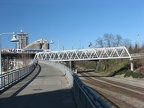 Several bridges were put in place for access for the East Bank Esplanade. This bridge crosses the Union Pacific Railroad tracks to connect to the area just west of the Oregon Convention Center.