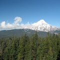 Mt. Hood rises above the forests and puts on a show for those select places with an unobstructed view. This promontory is a great spot to take in the view.