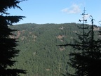 Between Upper Twin Lake and Palmateer Point cutoff there are just a few glimpses through the forest to the ridges beyond.