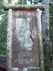 Near the trailhead parking lot is this old sign showing the trails around Barlow Pass.