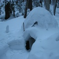 Completed igloo covered with new snow.