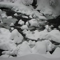 The snow makes nice patterns in Paradise River along the Wonderland Trail.