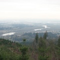 Views of the Willamette River and Portland in the distance. This is take from a viewpoint near the high point of the trail.