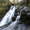 Cross a small bridge across a tributary to Siouxon Creek and enjoy the cool pool above the falls.