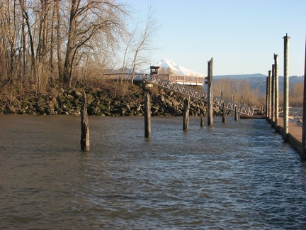 Mt. Hood from the dock at Steamboat Landing at the west end of the Steigerwald Lake Trail in Washougal, WA.