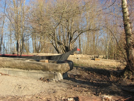 Dugout canoe replicas at Cottonwood Beach along the Steigerwald Lake Trail in Washougal, WA. Lewis and Clark camped here for 6 days in the winter of 1806.