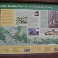 A sign at the Macleay trailhead talks about fish and wildlife in addition to information about the trail.