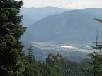 The Heartbreak Ridge Trail has some nice views into the Gorge. Here is Bonneville Dam with Mt. Hood in the background.