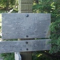 Trail junction where the Timberline makes a left and the PCT continues southbound.