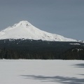 Mt. Hood from the south shore of Trillium Lake. The picnic area is on the right side of the lake.