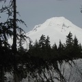 Mt. Hood as seen from the south end of the parking lot near the trailhead for the Trillium Lake Trail.