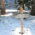 Trail sign to Bird Butte Summit along the Pacific Crest Trail between Barlow Pass and Twin Lakes, OR.