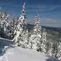 Looking north on the trail to the promontory which is west of the Pacific Crest Trail between Barlow Pass to Twin Lakes, OR.