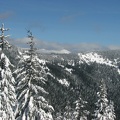 Looking east on the trail to the promontory which is west of the Pacific Crest Trail between Barlow Pass to Twin Lakes, OR.