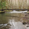 Log crossing ove the Devils Lake fork of the Wilson River.