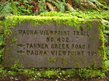 Concrete sign near the trailhead for trail #400