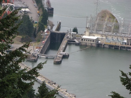 Looking west from Wauna Viewpoint towards the Bonneville Locks