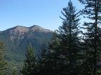 Looking east at Dog Mountain from a rocky scree slope along the Wind Mountain Trail.