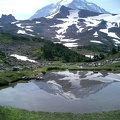 Rainier reflection from high up in Spray Park