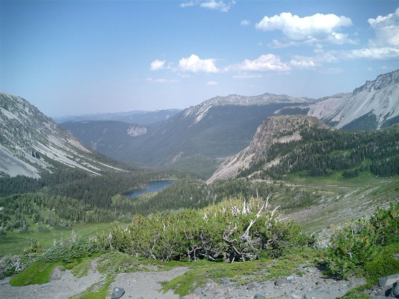 A view to the East looking down on Mystic Lake with Mineral Mountain on the right