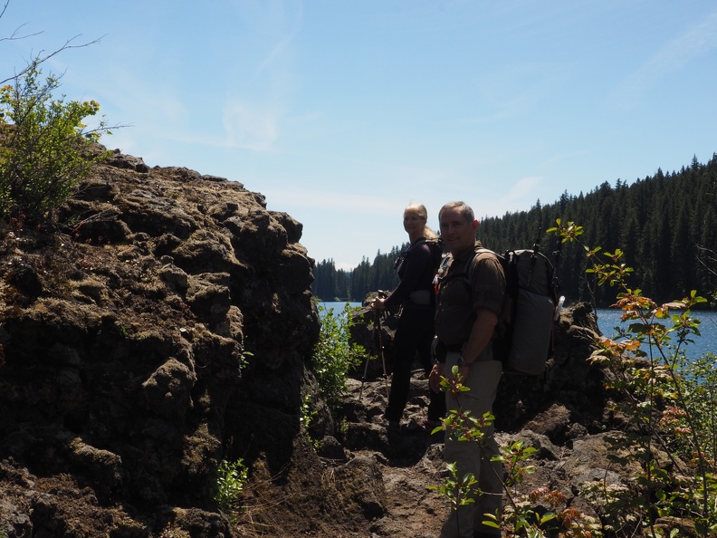 Here's an example of the lava fields that we were walking through. Luckily there is a paved path to smooth over the rough spots. 