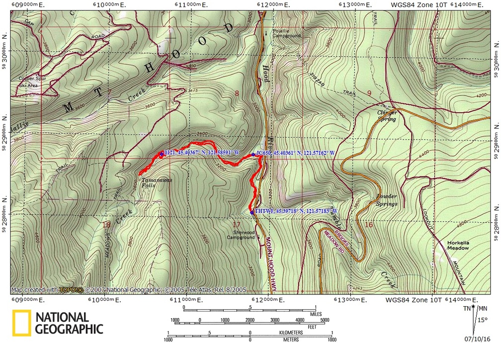 Tamanawas Falls Route OR