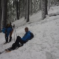 Rich and Jeremiah taking a break while bushwhacking through the forest.