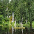 June Lake and one of several waterfalls that flow into it.