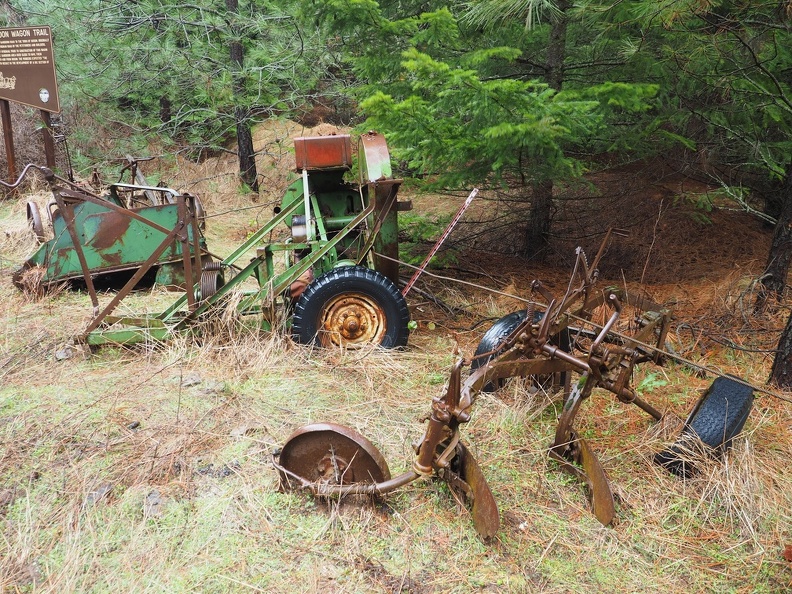 This old equipment is at the turnaround point. We found the geocache without even trying.