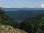 The Columbia River can barely be seen from this clearing in the trail.