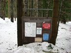 One of the signboards at the trailhead at Barlow Pass.