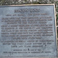 A bronze plaque commemorating the land donation of Beacon Rock to the State Park system.