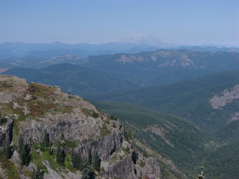 Cliffs and Ed's Trail from the top of Silver Star Mountain.