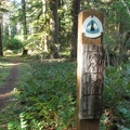 Pacific Crest Trail signs markers are infrequently spaced along the trail.