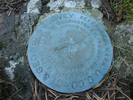 On the top of Bunker Hill is a benchmark. The date is from 1946.