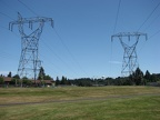 This part of the trail is urban with power towers and soccer fields