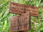 Trail junction sign at the Storey Burn Trail and the Central Gales Creek Trail.